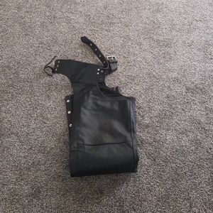 Leather motorcycle chaps